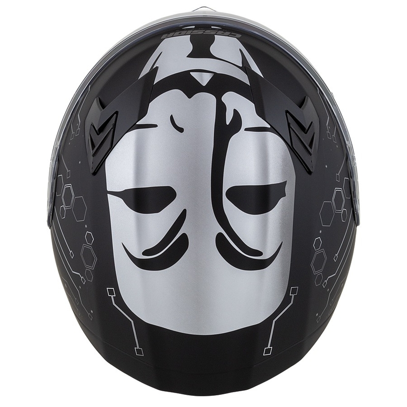 Casco moto Cassida 3.0 Hack Vision Integral grigio-argento-nero opaco Saldi