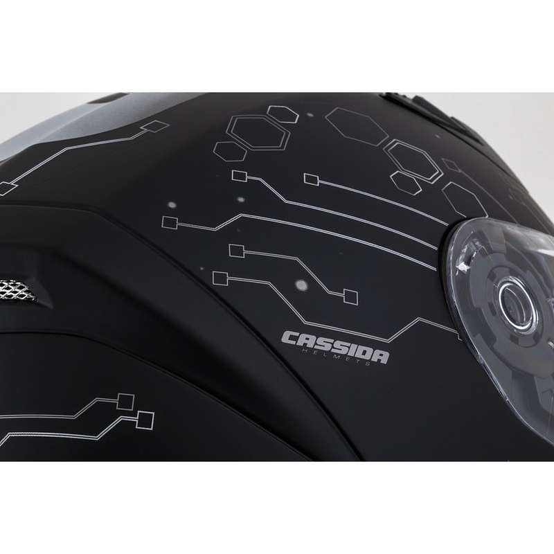 Casco moto Cassida 3.0 Hack Vision Integral grigio-argento-nero opaco Saldi