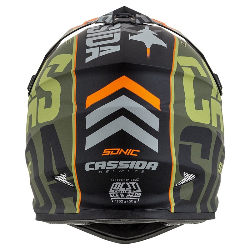 Casco da motocross Cassida Cross Cup Sonic arancio-verde opaco