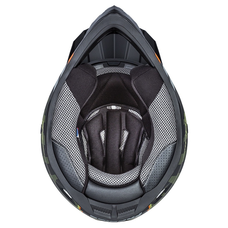 Casco da motocross Cassida Cross Cup Sonic arancio-verde opaco
