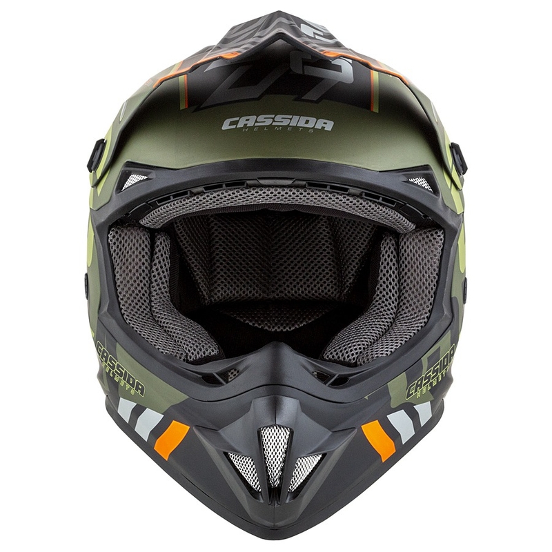 Casco da motocross Cassida Cross Cup Sonic arancio-verde opaco