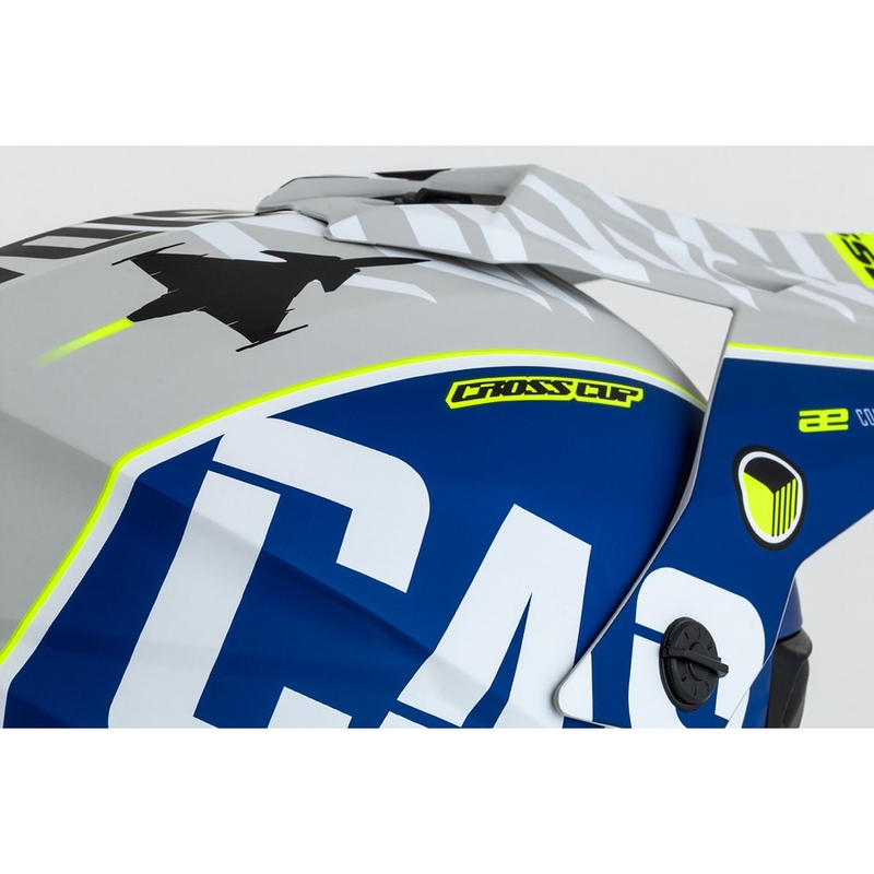 Casco da motocross Cassida Cross Cup Sonic giallo fluo-blu opaco
