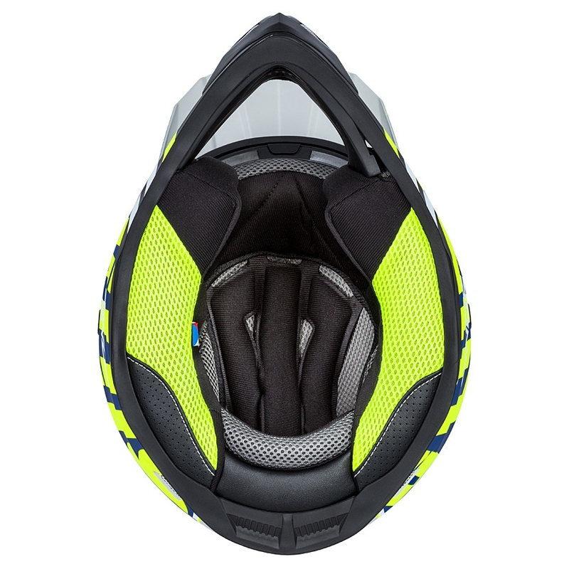 Casco da motocross Cassida Cross Cup Sonic giallo fluo-blu opaco