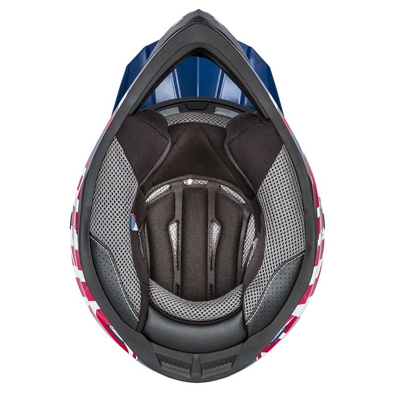 Casco da motocross Cassida Cross Cup Sonic rosso-blu-bianco