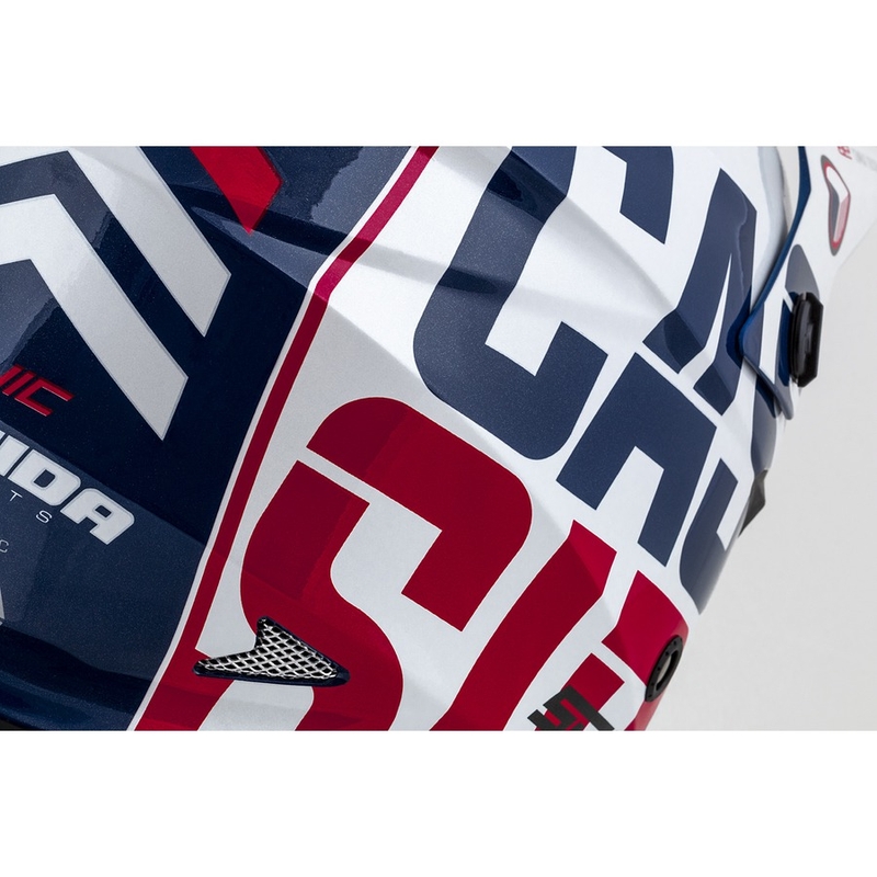 Casco da motocross Cassida Cross Cup Sonic rosso-blu-bianco