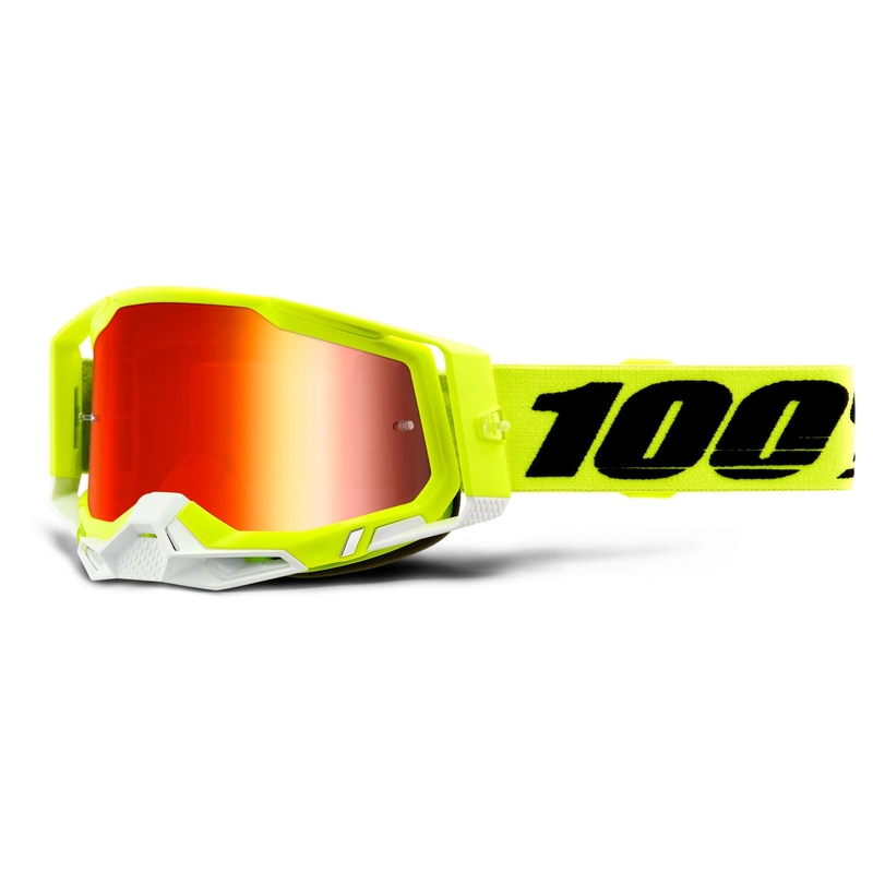 Motokrosové brýle 100% RACECRAFT 2 fluo žluté (červené zrcadlové plexi)