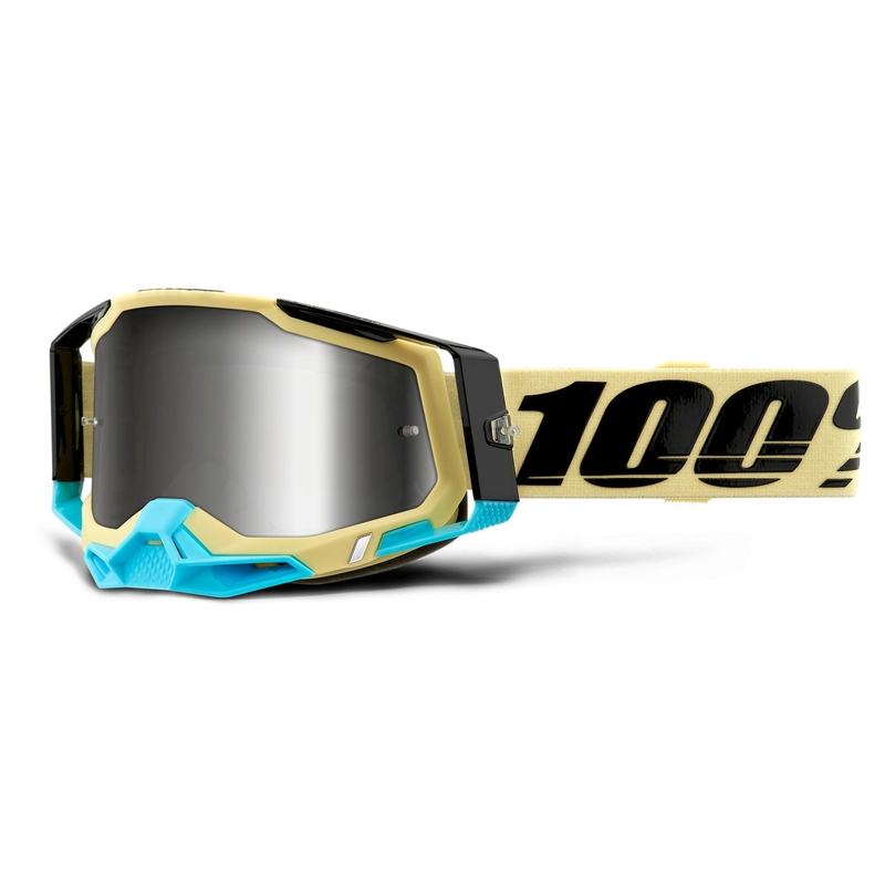 Motokrosové brýle 100% RACECRAFT 2 žluté (stříbrné zrcadlové plexi)