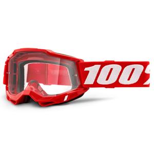 Occhiali da motocross 100% ACCURI 2 rosso (plexi trasparente)