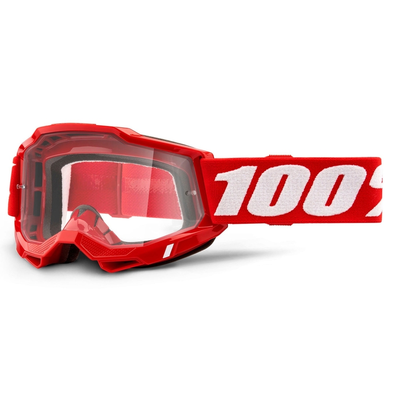 Occhiali da motocross 100% ACCURI 2 rosso (plexi trasparente)