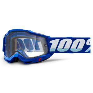 Occhiali da motocross 100% ACCURI 2 blu (doppio plexi trasparente)