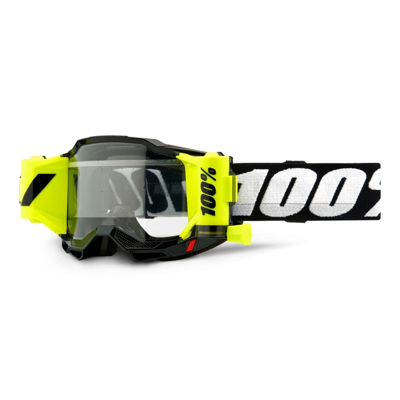 Occhiali da motocross 100% ACCURI 2 Roll-Off nero (plexi trasparente)