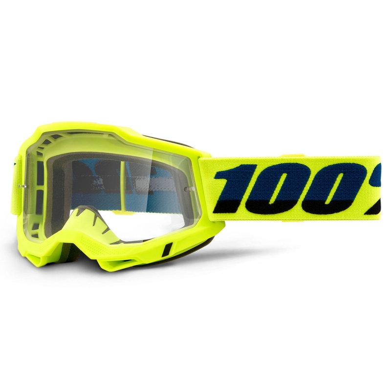 Occhiali da motocross 100% ACCURI 2 OTG giallo fluo (plexi trasparente)