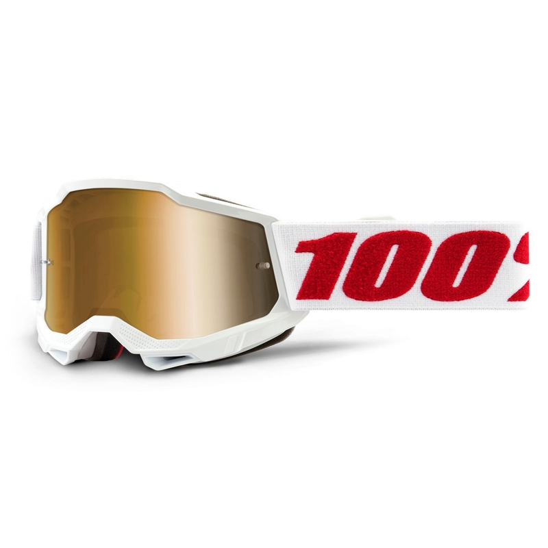 Occhiali da motocross per bambini 100% ACCURI 2 bianco (plexi oro)