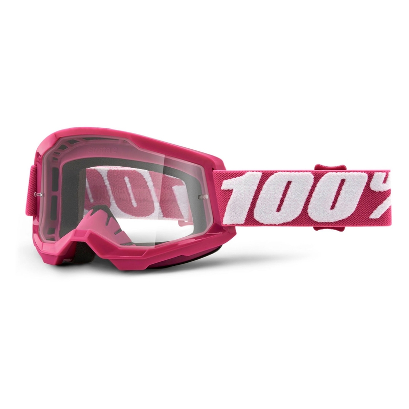 Occhiali da motocross 100% STRATA 2 Fletcher rosa (plexi trasparente)