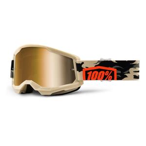 Occhiali da motocross 100% STRATA 2 Kombat - Beige vero (plexi oro)