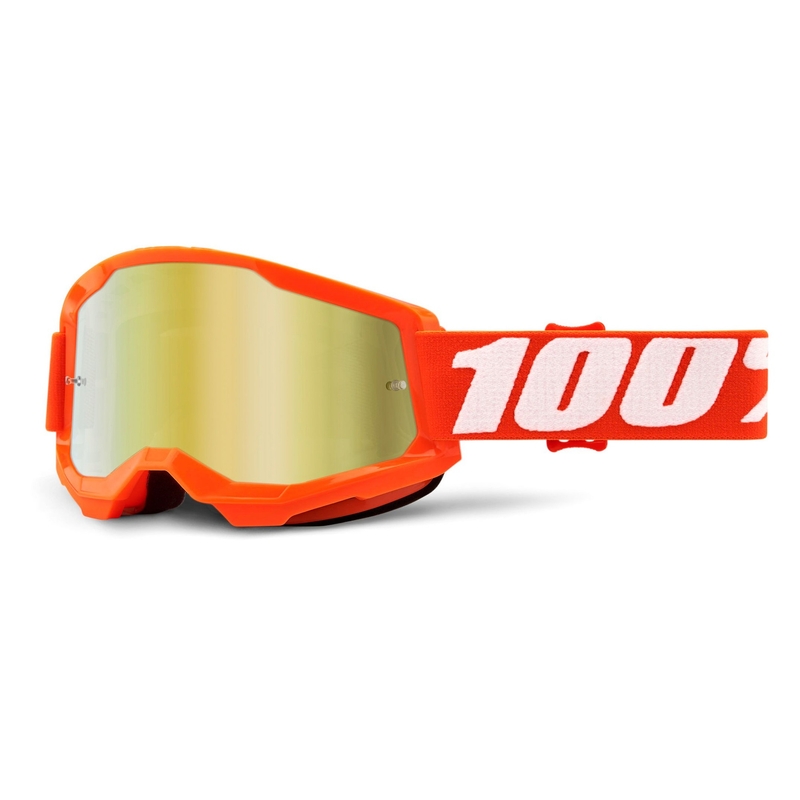 Occhiali da motocross 100% STRATA 2 Arancione (plexi specchiato oro)