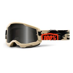 Occhiali da motocross 100% STRATA 2 Sand Kombat beige (plexi fumé)