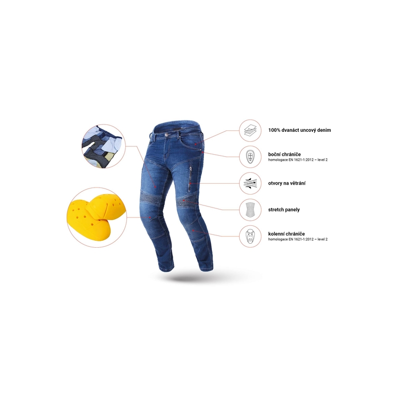 Jeans da moto Street Racer Basic II CE Blu