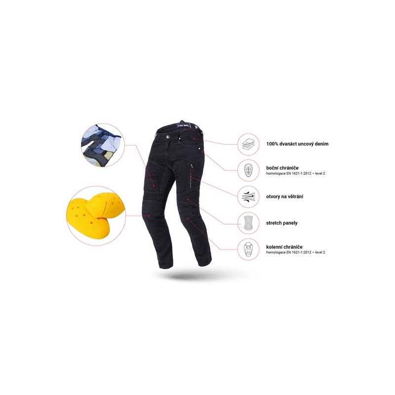 Street Racer Stretch II CE Nero Jeans moto cropped