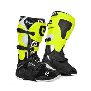 Stivali da moto Eleveit X-Legend nero-giallo fluo-bianco Saldi