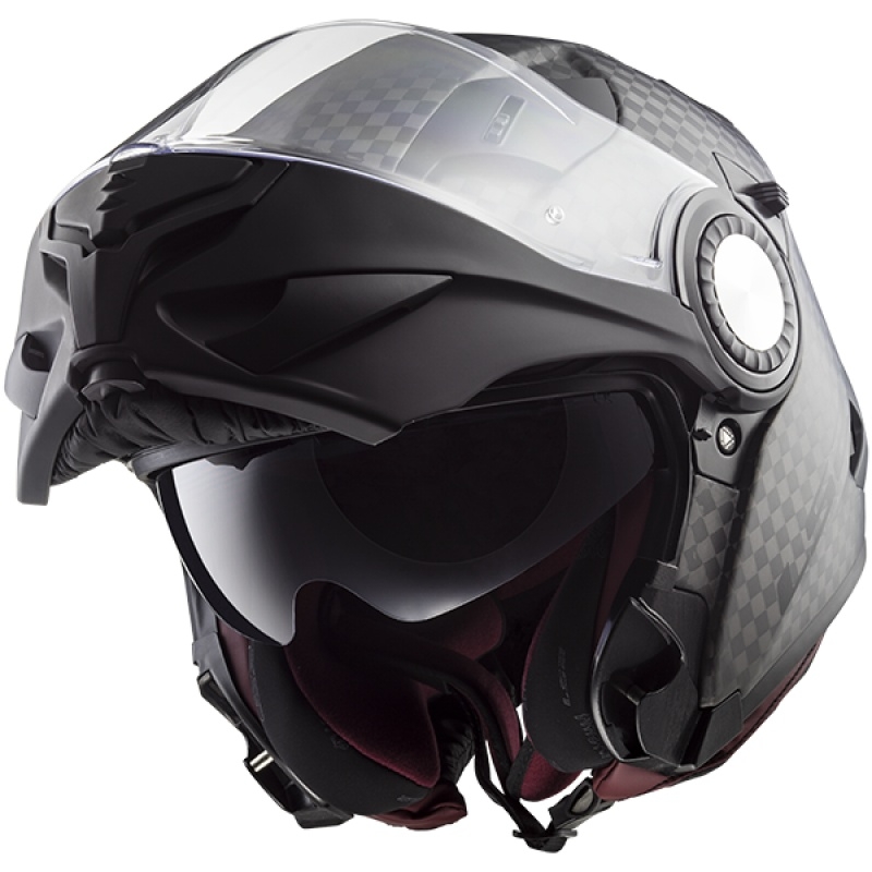 Vyklápěcí přilba na motorku LS2 FF313 Vortex Solid Carbon - II. jakost