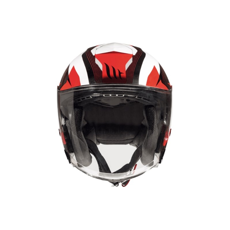 Otevřená přilba na motorku MT Thunder 3 SV Wing černo-bílo-červená - II. jakost