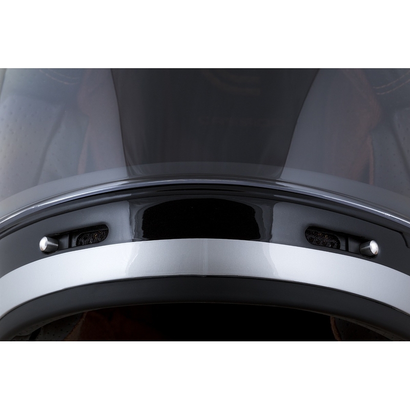 Casco moto integrale Cassida Fibre Jawa Sport nero-argento-rosso