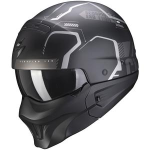 Casco aperto con maschera Scorpion EXO-COMBAT EVO Ram nero-argento opaco
