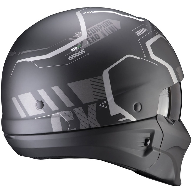 Casco aperto con maschera Scorpion EXO-COMBAT EVO Ram nero-argento opaco