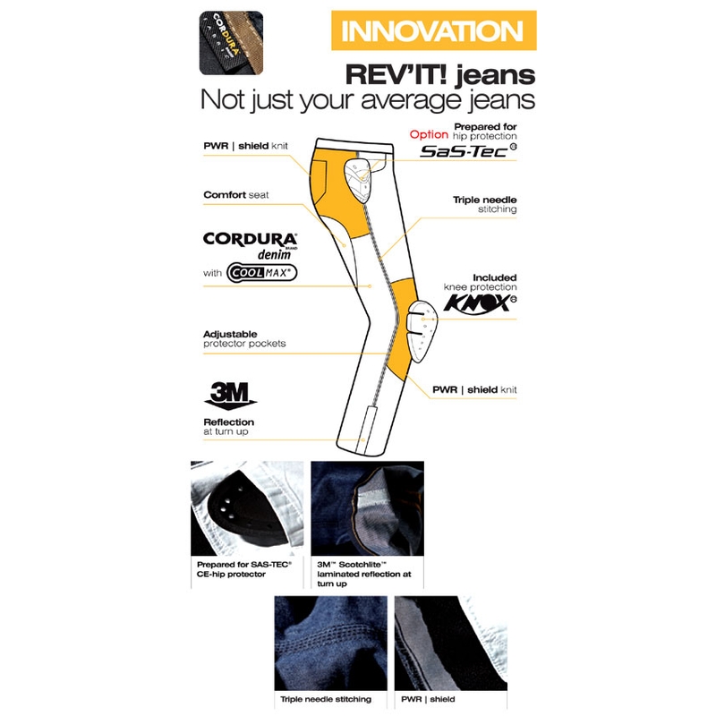 Jeansy na motorku Revit Campo výprodej