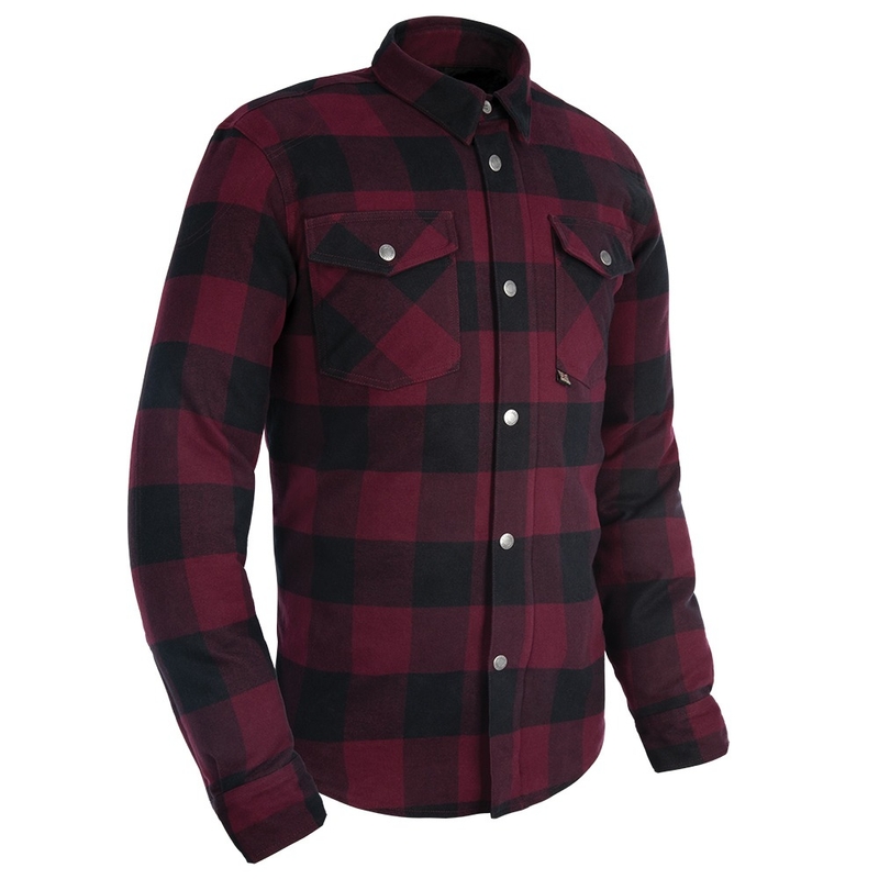 Camicia da moto Oxford Kickback 2.0 rosso e nero Saldi