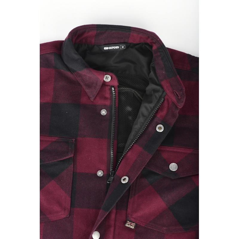 Camicia da moto Oxford Kickback 2.0 rosso e nero Saldi