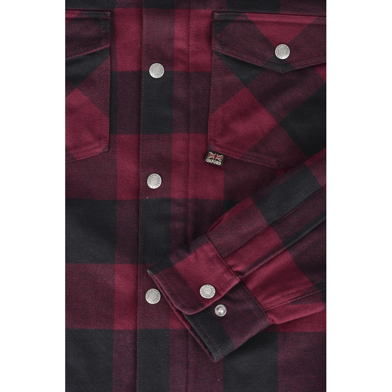 Camicia da moto Oxford Kickback 2.0 rosso e nero Saldi