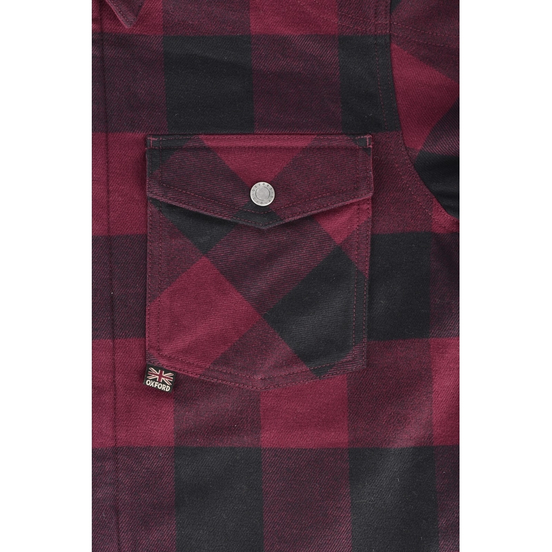 Camicia da moto Oxford Kickback 2.0 rosso e nero Saldi