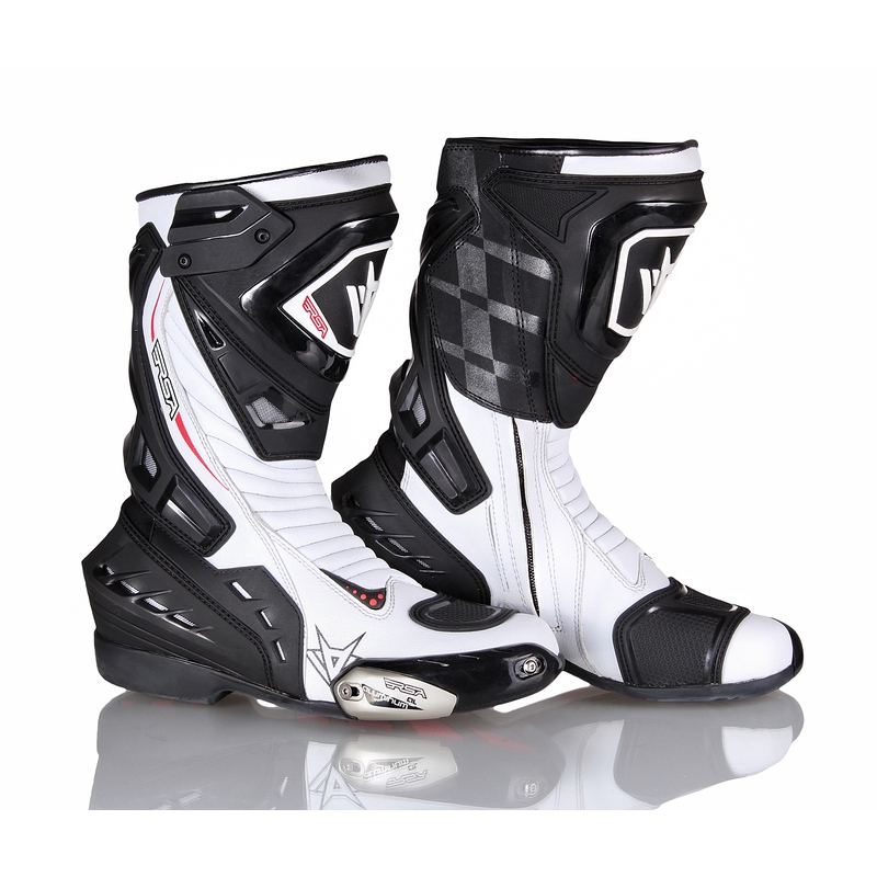 Stivali da moto RSA GP-01 bianco e nero