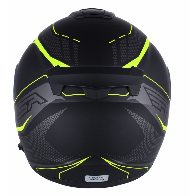 Casco moto RSA Rival nero-grigio-giallo fluo tip-up