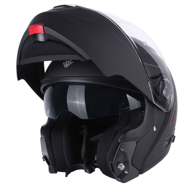 Casco da moto modulare RSA Rival, nero opaco