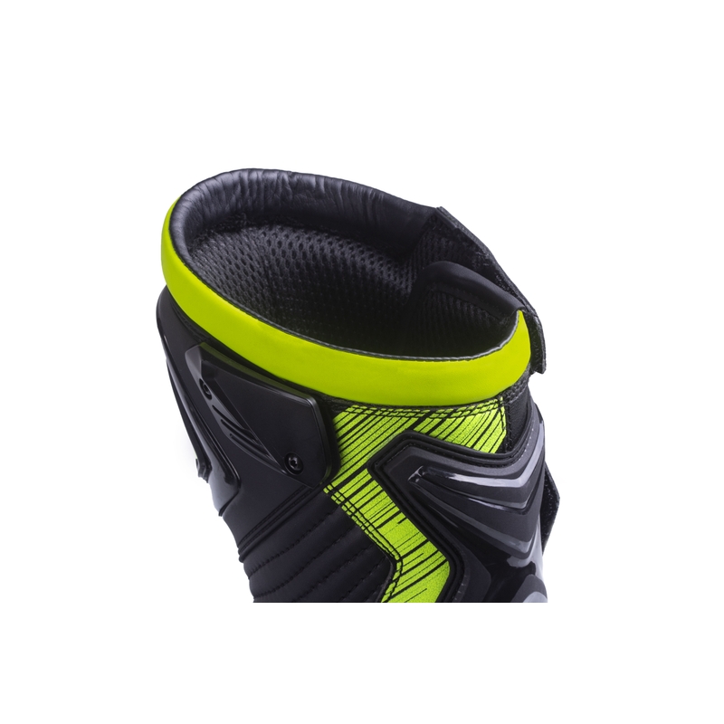 Stivali da moto Street Racer Grid nero-giallo fluo