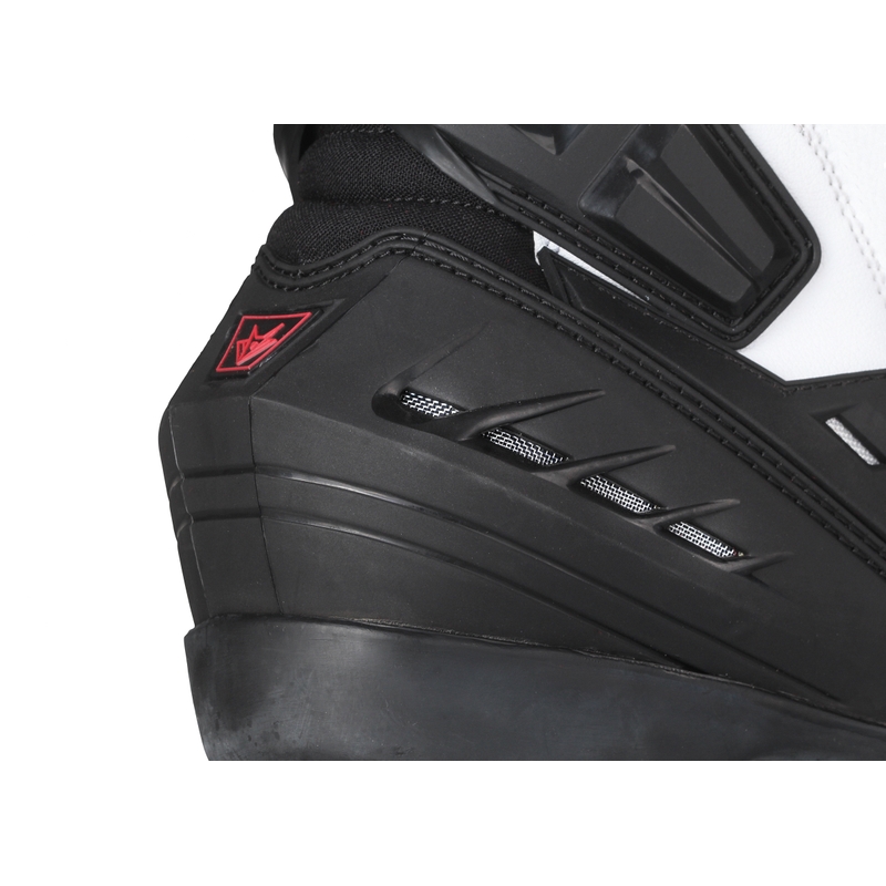 Stivali da moto RSA GP-01 bianco e nero