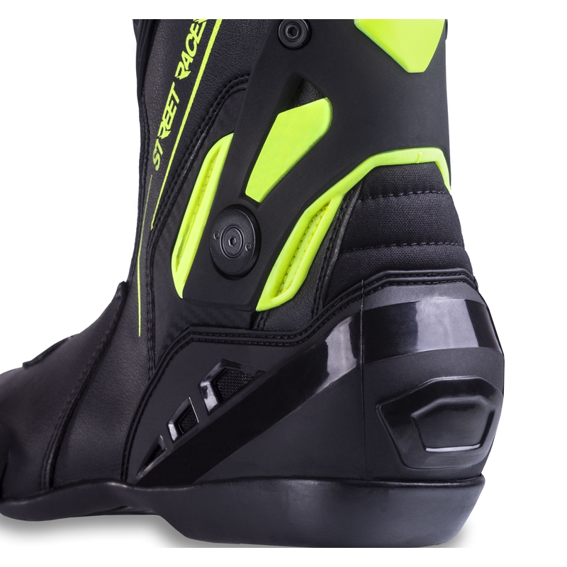 Stivali da moto Street Racer GTR nero-giallo fluo