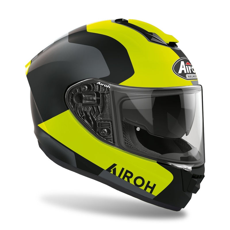 Casco moto integrale Airoh ST.501 Dock 2022 giallo fluo opaco Saldi