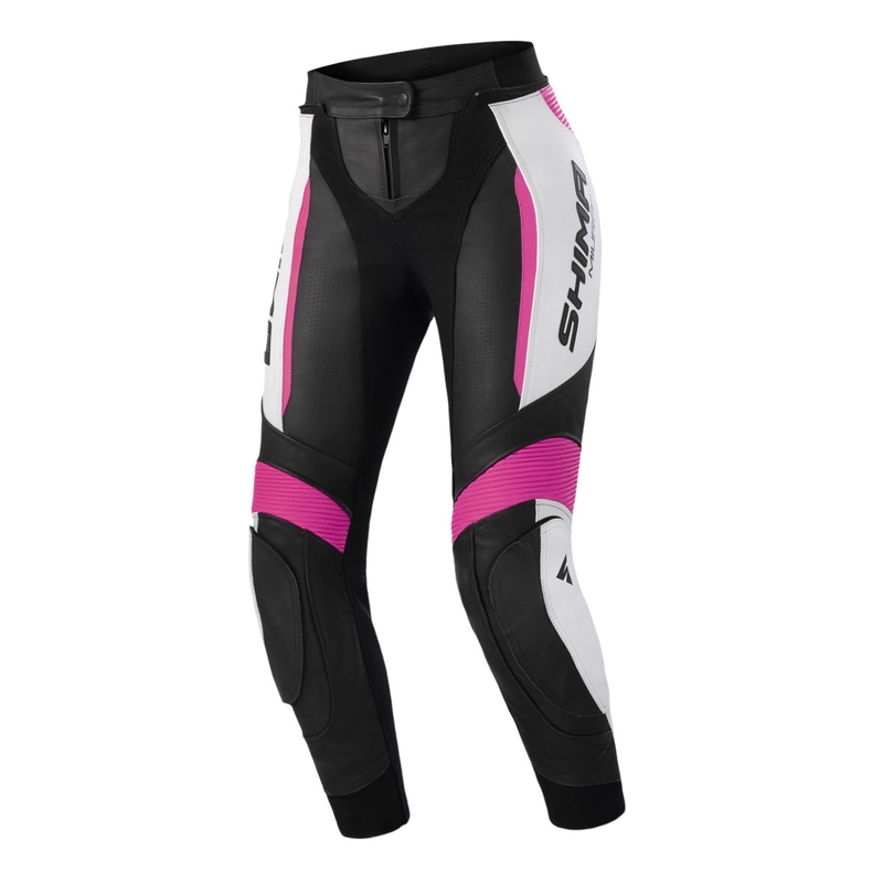Pantaloni da moto da donna Shima Miura 2.0 nero, bianco e rosa