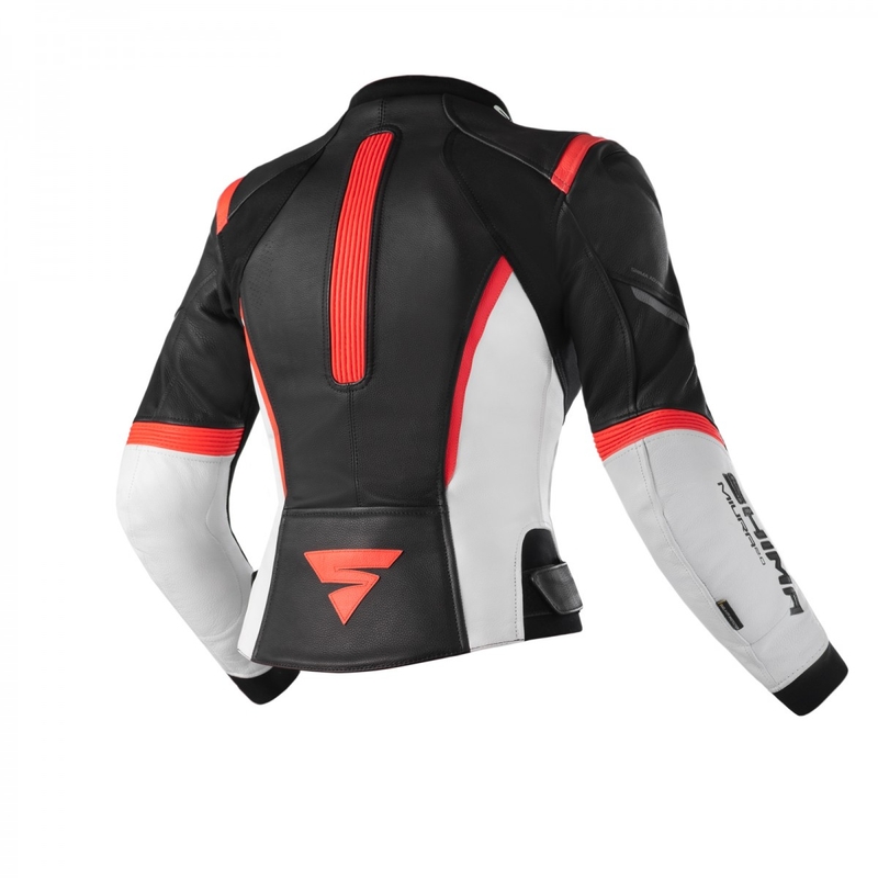 Giacca da moto Shima Miura 2.0 Donna Nero-Bianco-Rosso Fluo