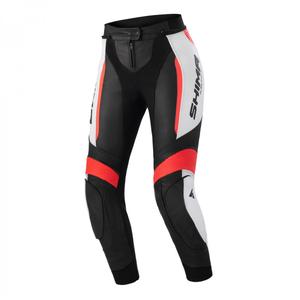 Pantaloni da moto Shima Miura 2.0 Donna Nero-Bianco-Rosso Fluo