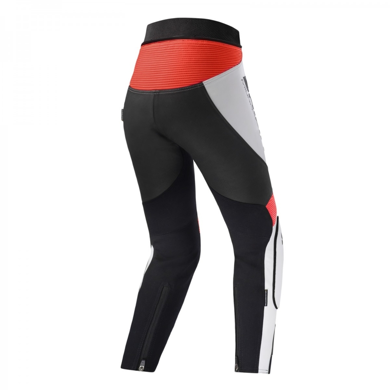 Pantaloni da moto Shima Miura 2.0 Donna Nero-Bianco-Rosso Fluo