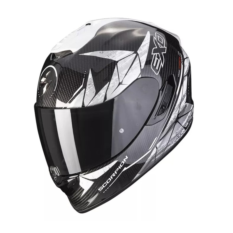 Integrální přilba na motorku Scorpion EXO-1400 Carbon Air Aranea černo-bílá