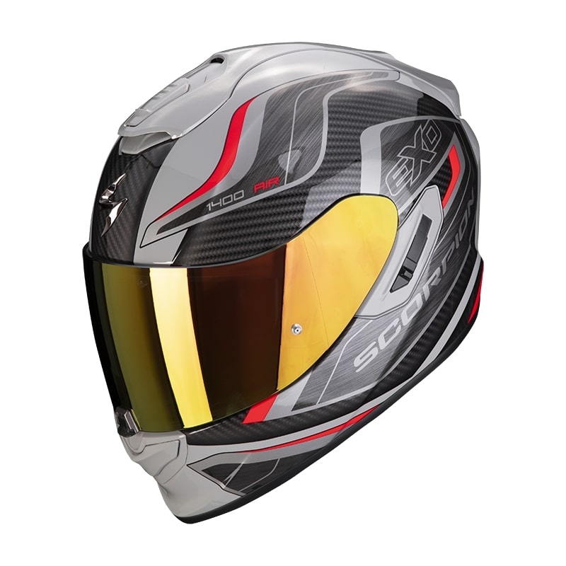 Casco moto integrale Scorpion EXO-1400 Air Attune grigio-nero-rosso Saldi