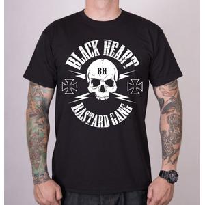 Pánské triko Black Heart Bastard Skull černé