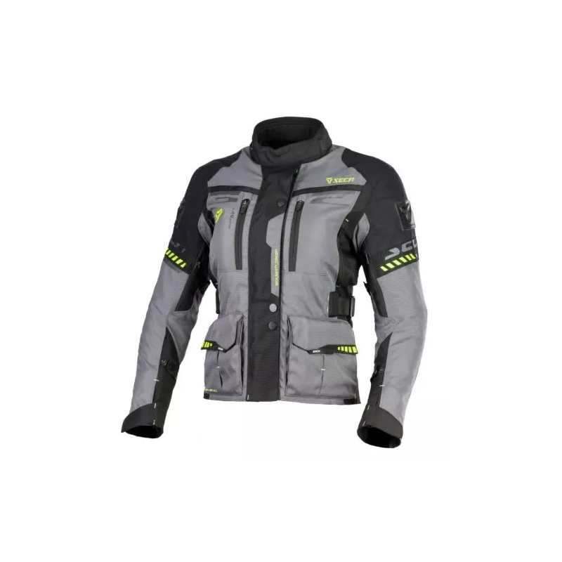Giacca da moto da donna SECA Arrakis II grigio-nero Saldi