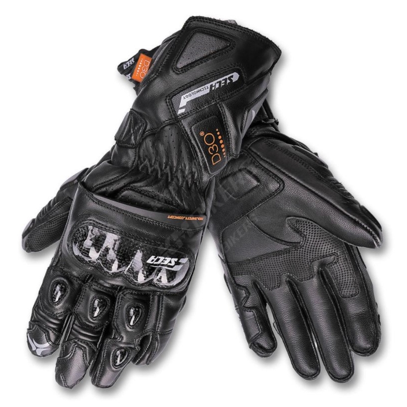 Guanti da moto SECA Trackday nero Saldi